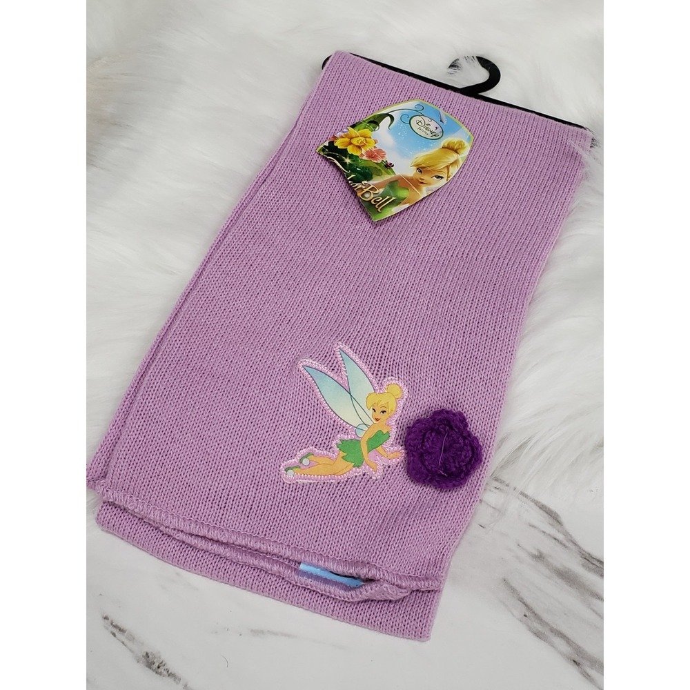 NEW DISNEY GIRLS TINKERBELL SCARF WINTER GIFT PURPLE